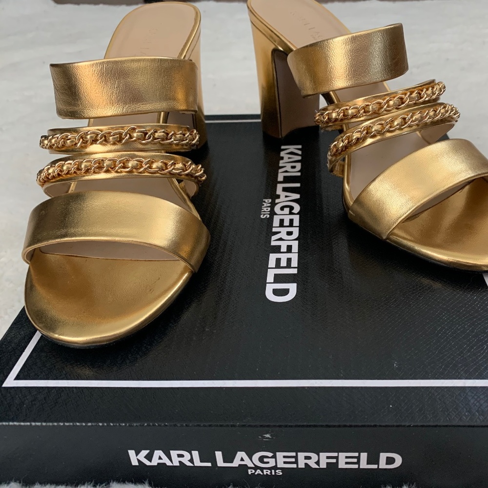 Karl Lagerfeld size 7.5 gold shoe
